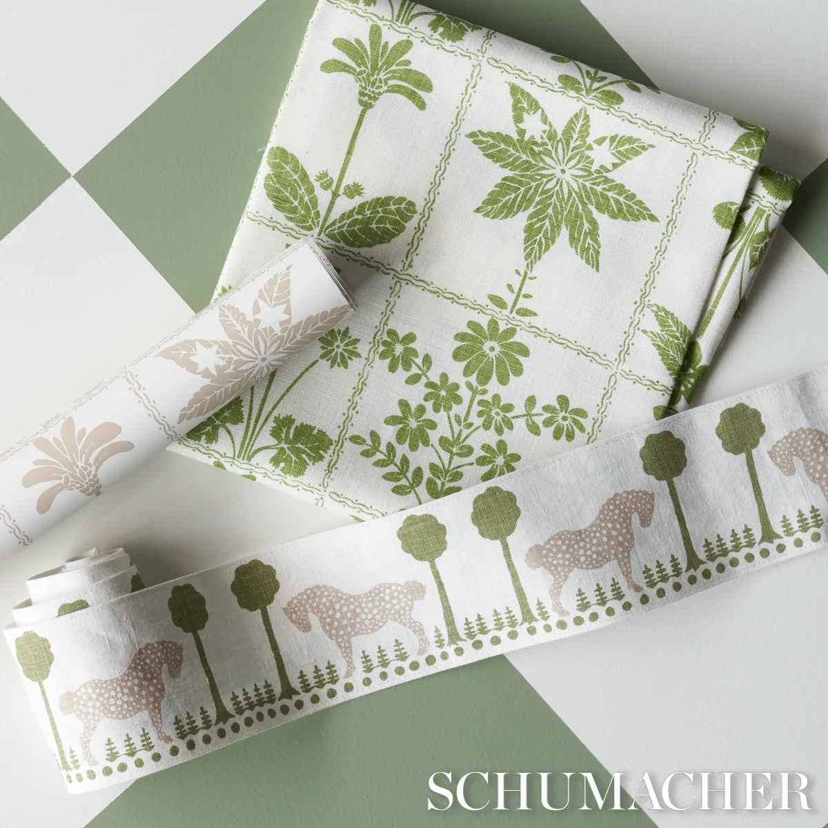 82812 | Polka Dot Pony Tape - Olive Schumacher Polka Dot Pony Tape trim in Olive (82812)