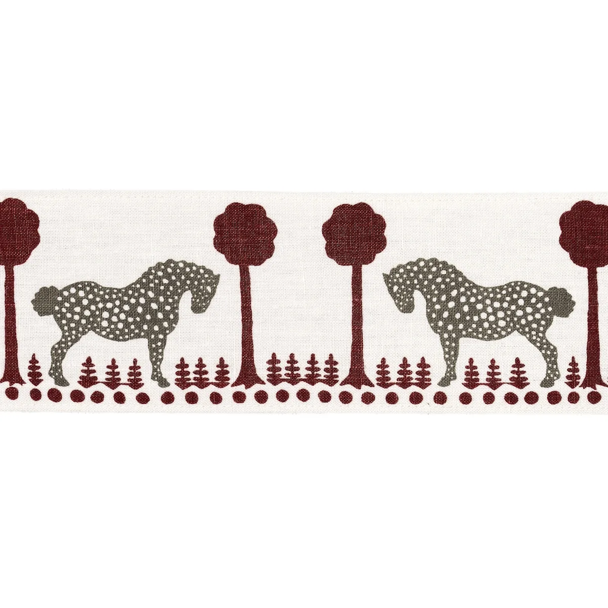 Schumacher Polka Dot Pony Tape trim in Red (82813)