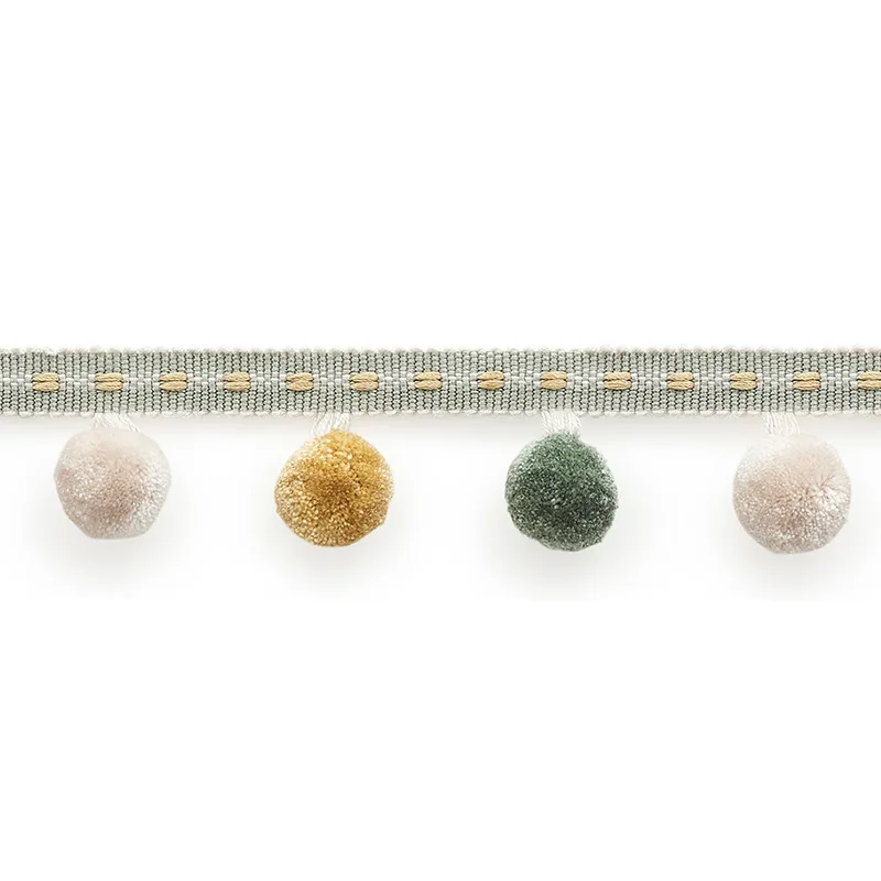 Schumacher Poms trim in Mineral (74362)
