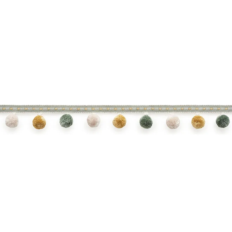 Schumacher Poms trim in Mineral (74362)