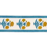 85440 | Poppy Hand Block Trim - Blue Schumacher Poppy Hand Block Trim in Blue (85440)