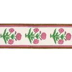 85441 | Poppy Hand Block Trim - Pink Schumacher Poppy Hand Block Trim in Pink (85441)