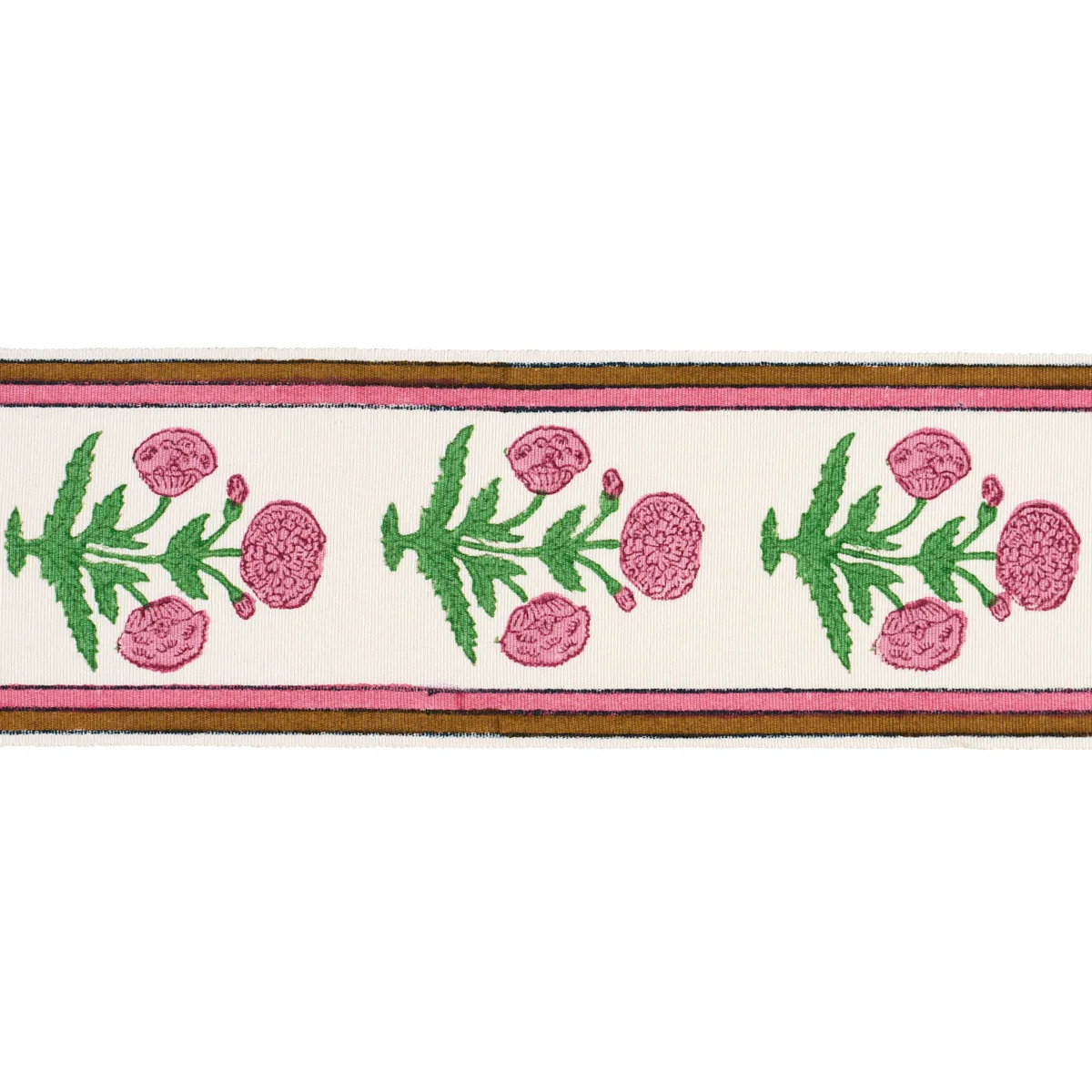 Schumacher Poppy Hand Block Trim in Pink (85441)