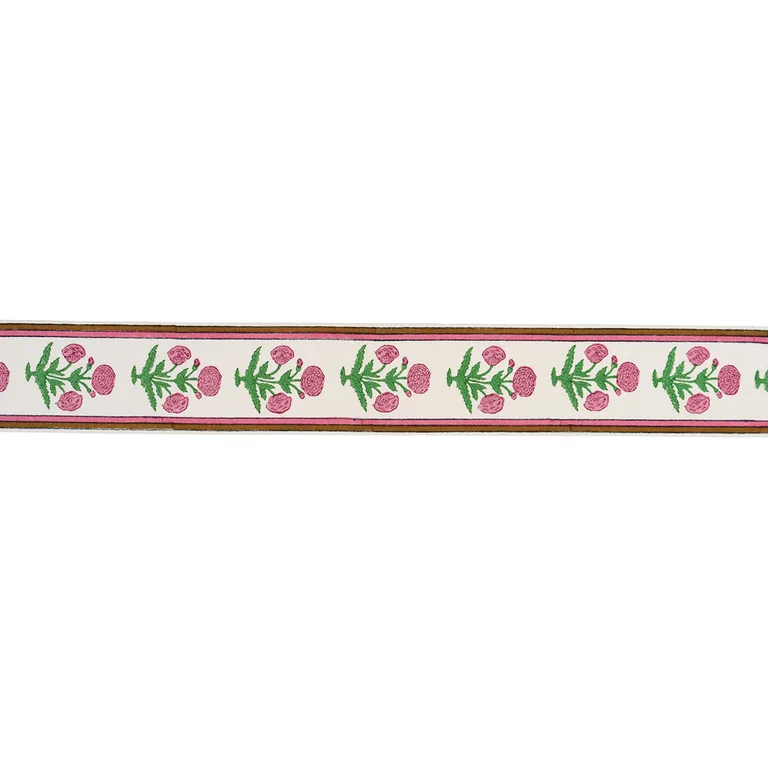 Schumacher Poppy Hand Block Trim in Pink (85441)