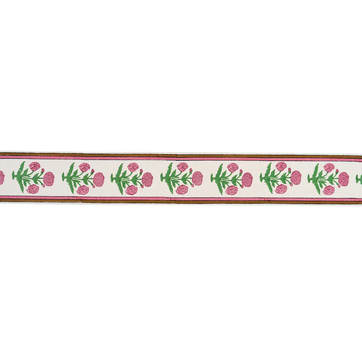 Schumacher Poppy Hand Block Trim in Pink (85441)