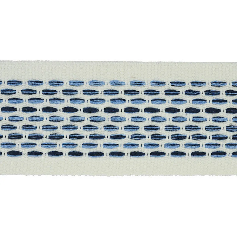 Schumacher Portola Tape Indoor/Outdoor trim in Blue (79421)