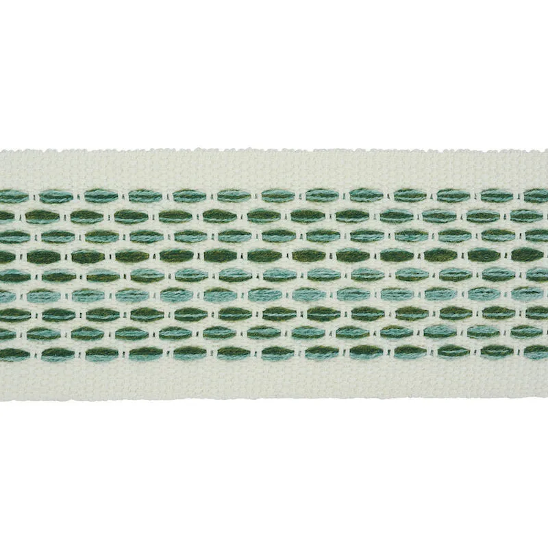Schumacher Portola Tape Indoor/Outdoor trim in Green (79420)