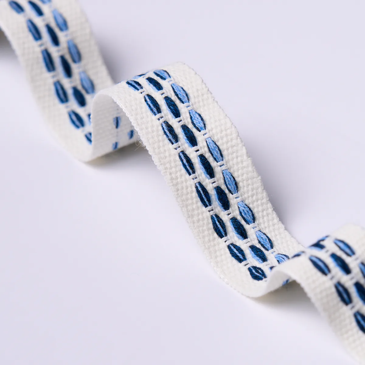 Schumacher Portola Tape Narrow Indoor/Outdoor trim in Blue (85183)