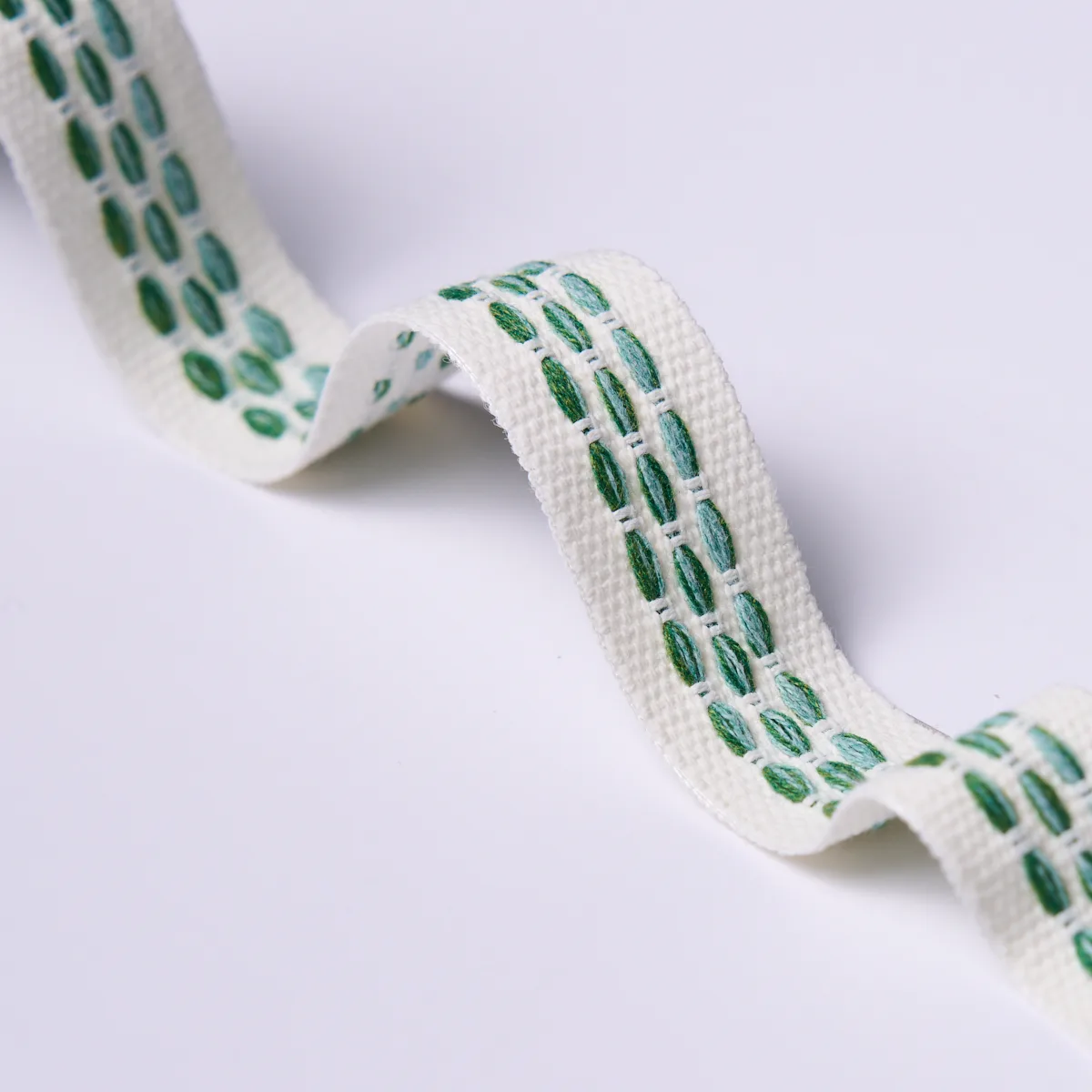 Schumacher Portola Tape Narrow Indoor/Outdoor trim in Green (85182)