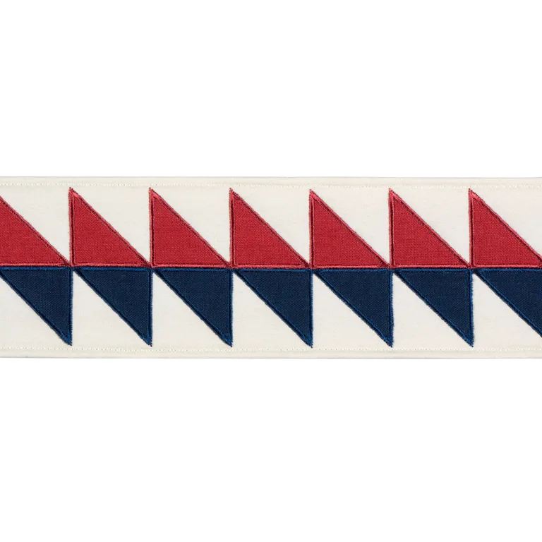 Schumacher Quilted Diamond Tape trim in Americana (87581)