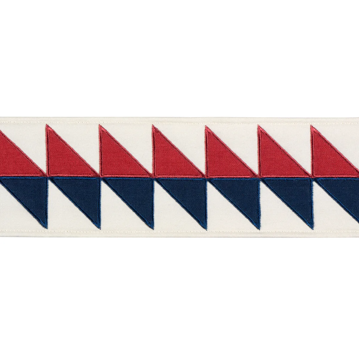 Schumacher Quilted Diamond Tape trim in Americana (87581)