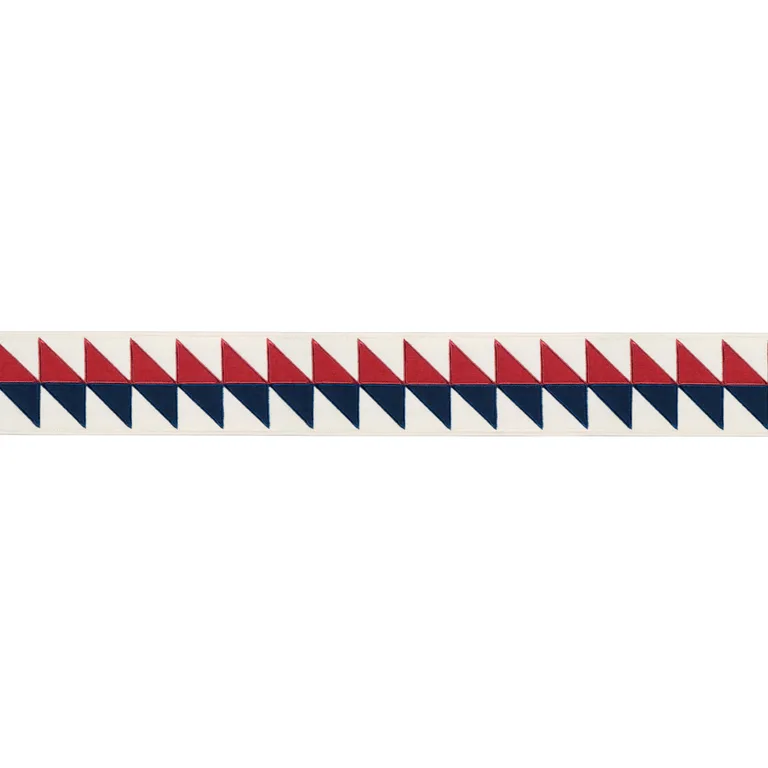 Schumacher Quilted Diamond Tape trim in Americana (87581)