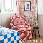 Schumacher Quilted Diamond Tape trim in Americana (87581)