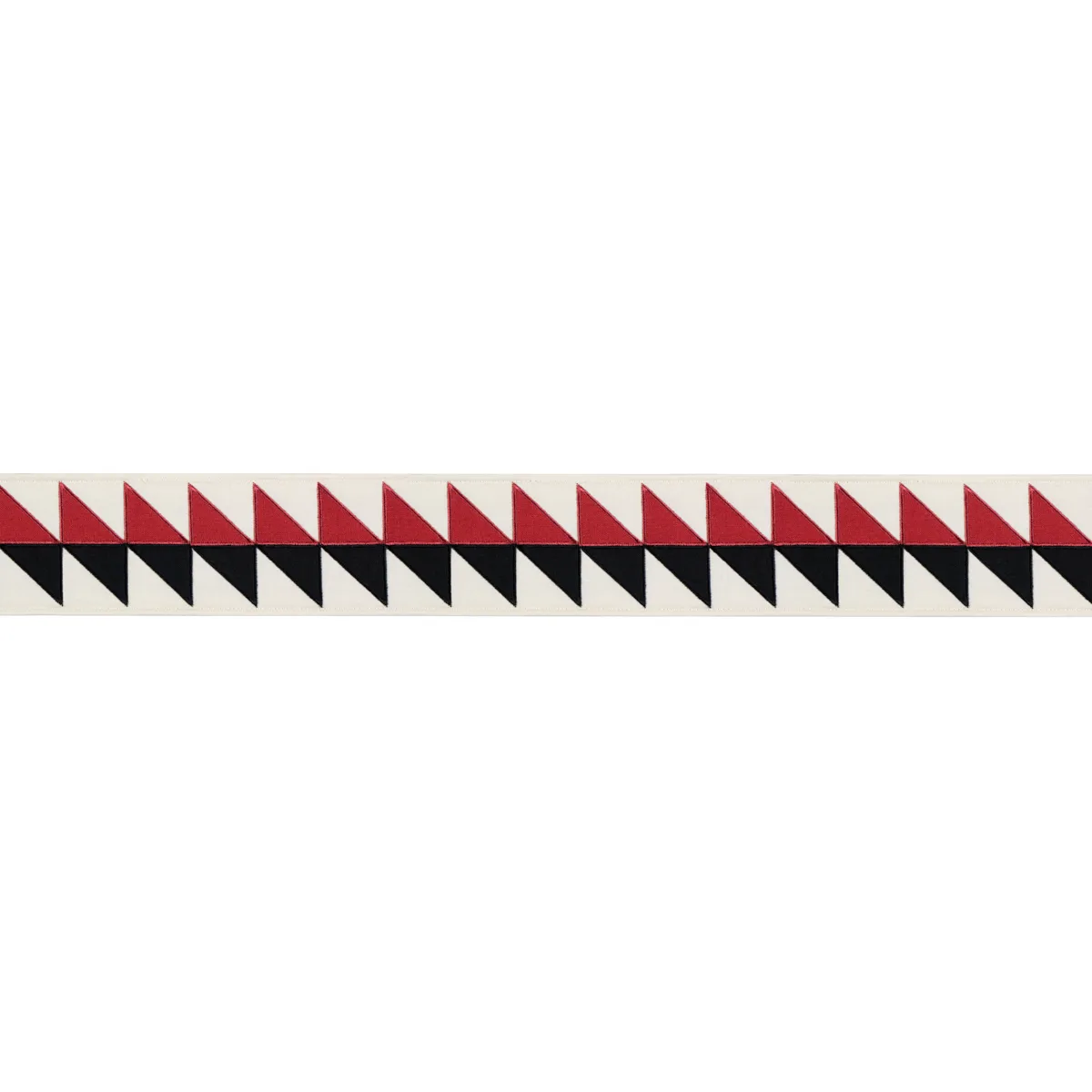 Schumacher Quilted Diamond Tape trim in Black & Red (87582)