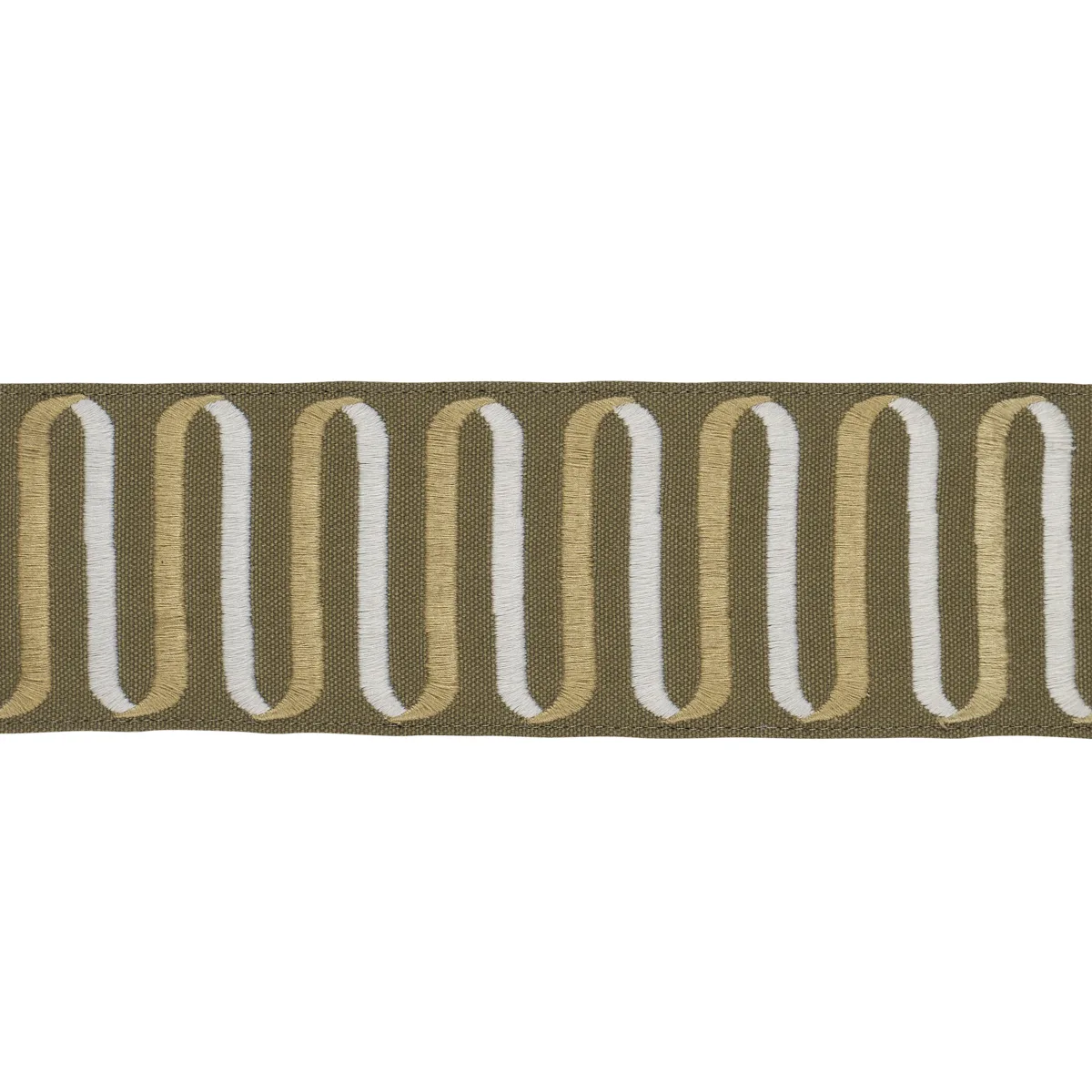 Schumacher Ribbon Tape trim in Olive (86340)