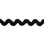 82704 | Ric Rac Tape Small - Black Schumacher Ric Rac Tape Small trim in Black (82704)