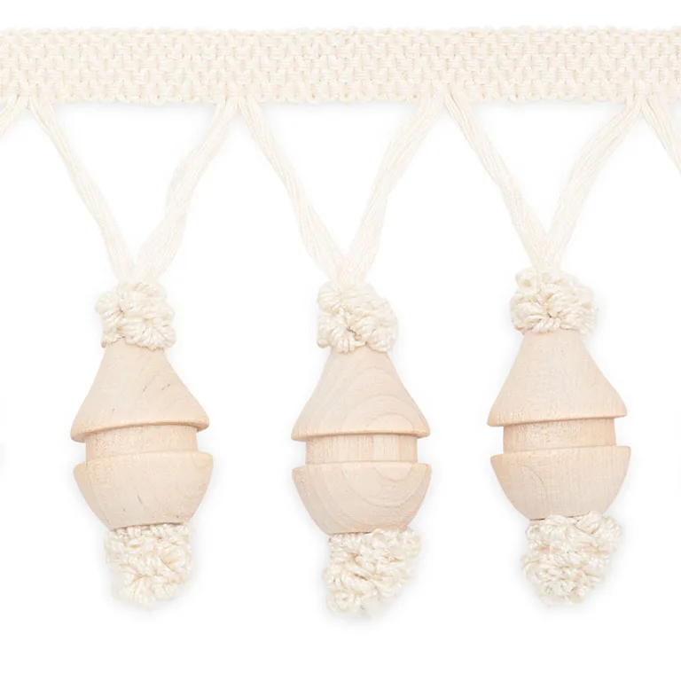 Schumacher Roger Molded Fringe trim in Natural (MF4003-1)