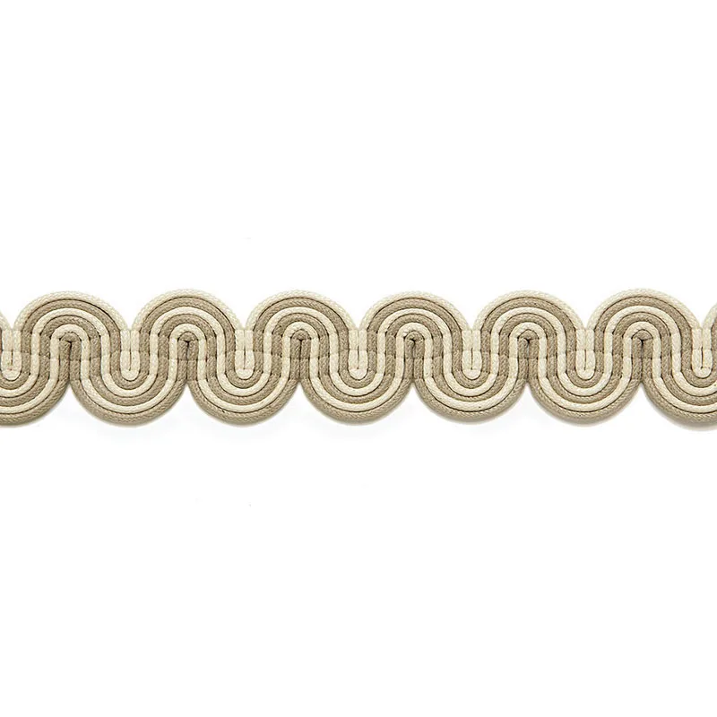 Schumacher Sabine Braid trim in Blanc / Linen (65360)