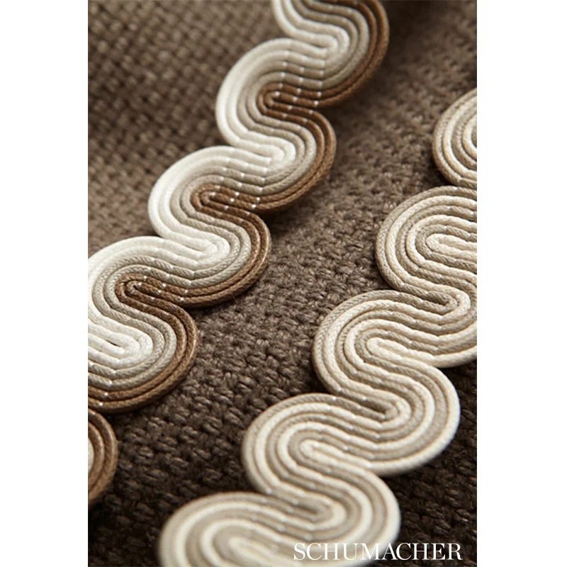 Schumacher Sabine Braid trim in Blanc / Linen (65360)