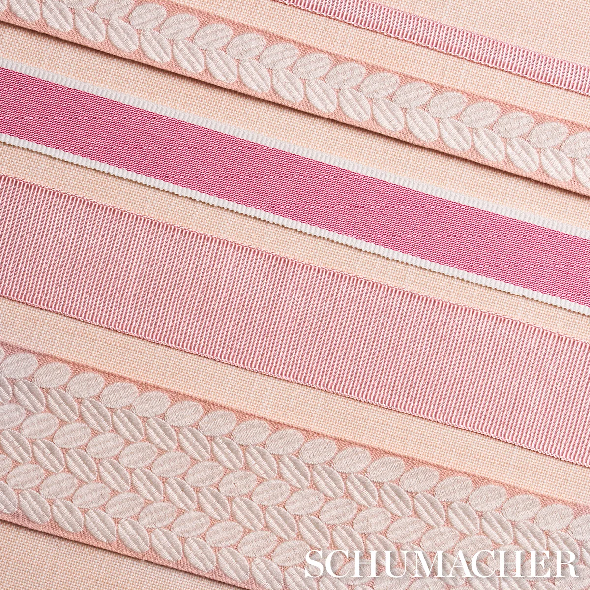 84082 | Sandpiper Tape Medium - Pink Schumacher Sandpiper Tape Medium trim in Pink (84082)