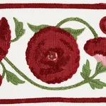80390 | Saranda Flower Embroidery Tape - Cardinal Schumacher Saranda Flower Embroidery Tape trim in Cardinal (80390)