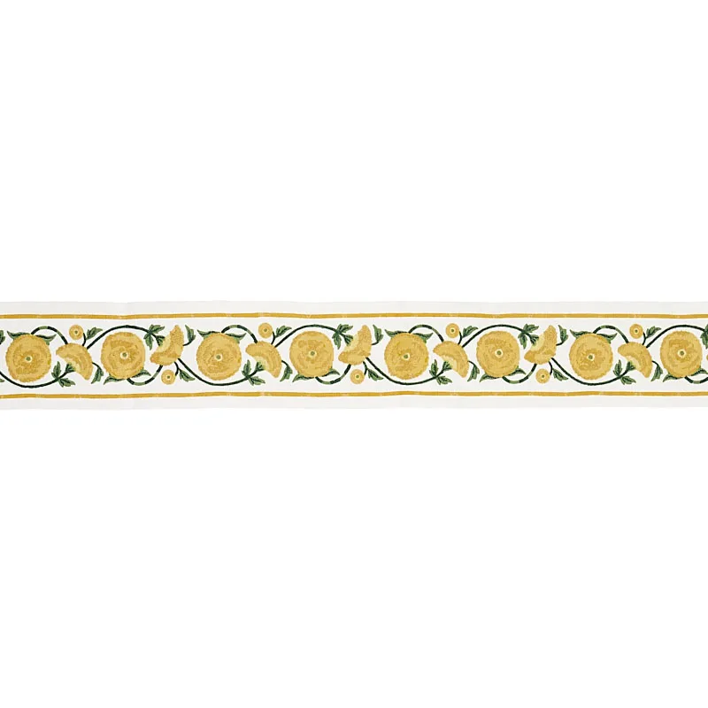 Schumacher Saranda Flower Embroidery Tape trim in Marigold (80391)