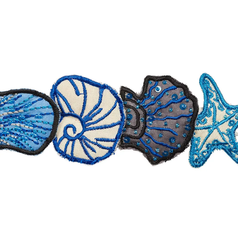 Schumacher Sea Treasures Tape trim in Blue (77260)