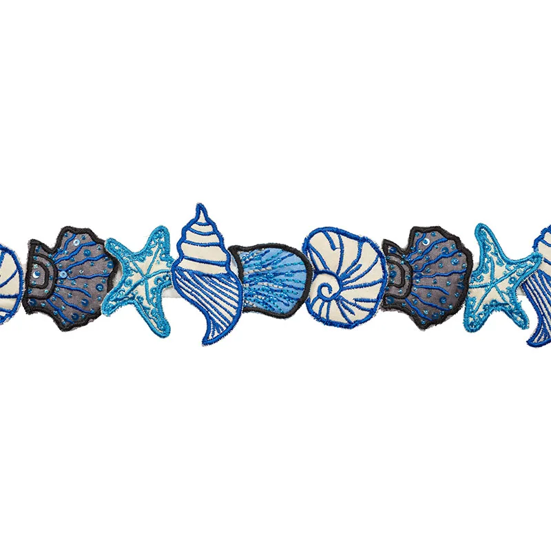 Schumacher Sea Treasures Tape trim in Blue (77260)