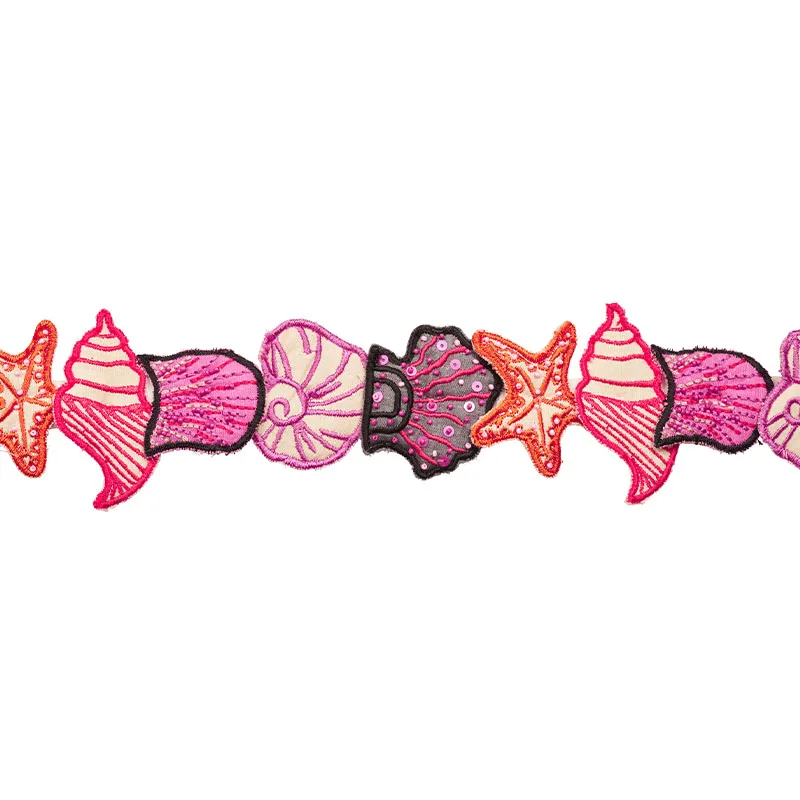 Schumacher Sea Treasures Tape trim in Pink (77261)