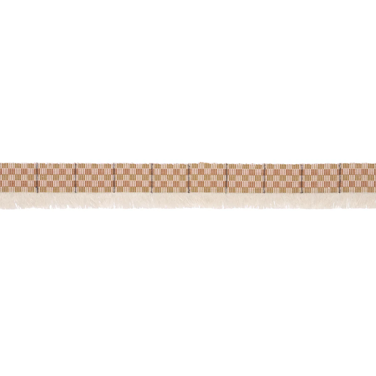 Schumacher Skyline Plaid Fringe trim in Bronze (86861)