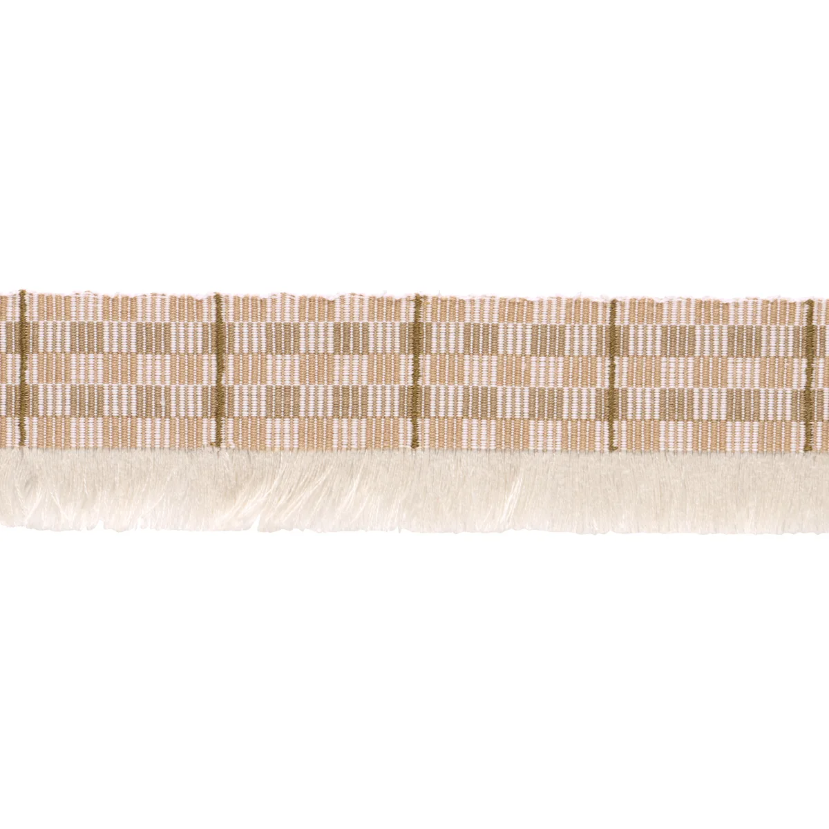 Schumacher Skyline Plaid Fringe trim in Dune (86860)