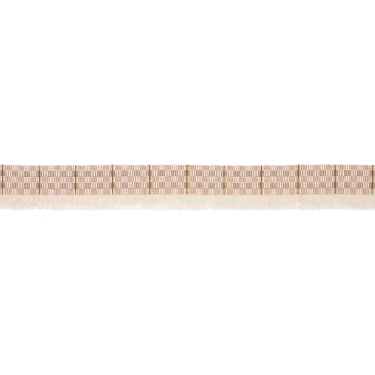 Schumacher Skyline Plaid Fringe trim in Dune (86860)