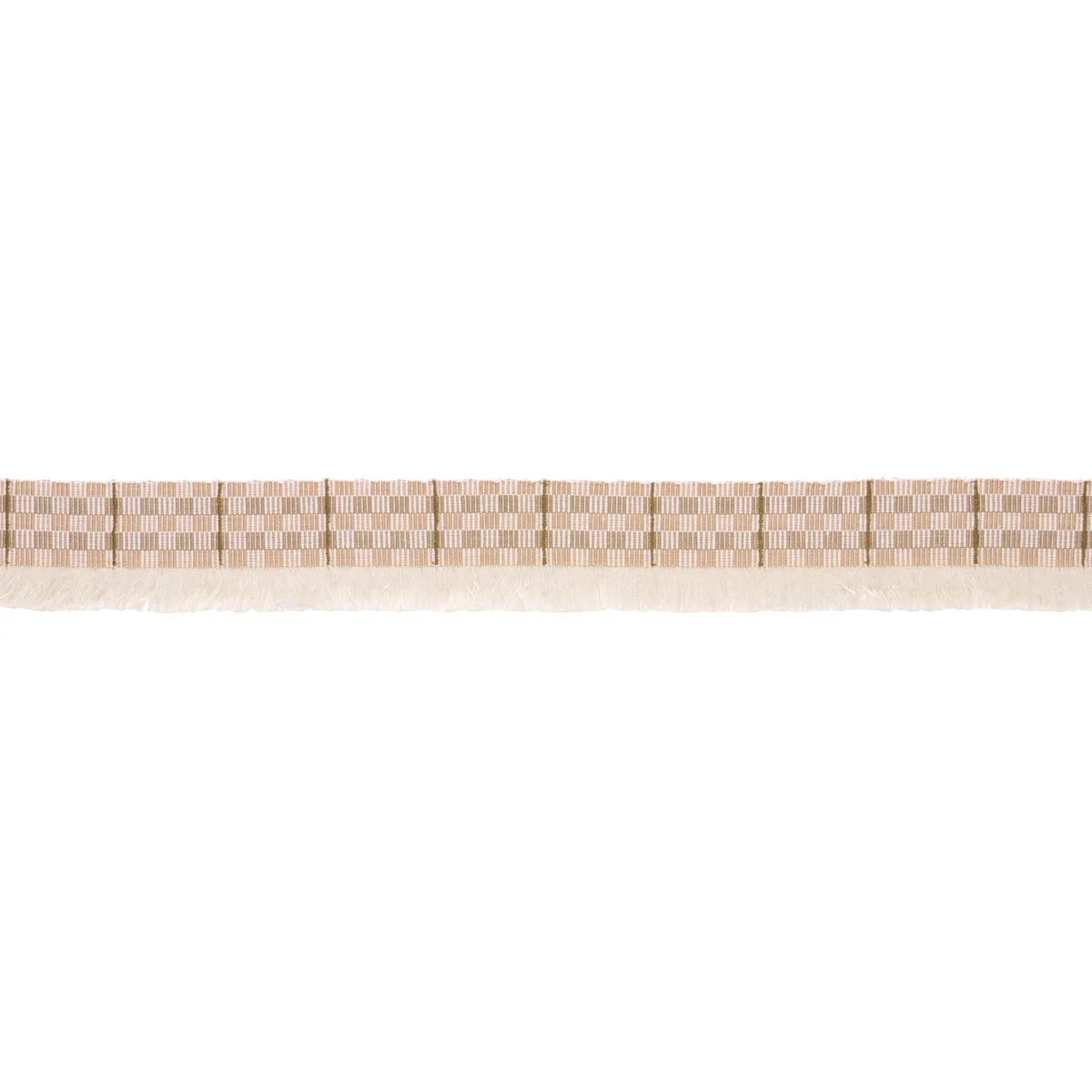 Schumacher Skyline Plaid Fringe trim in Dune (86860)