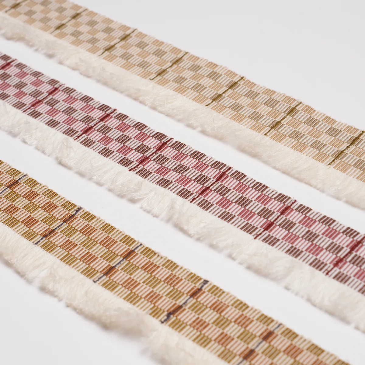 Schumacher Skyline Plaid Fringe trim in Dune (86860)