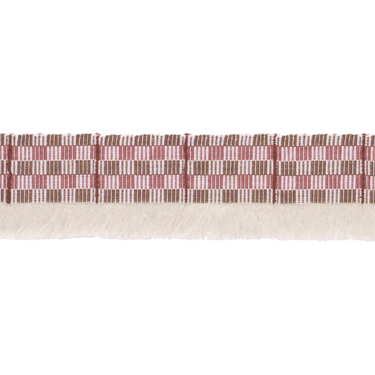 Schumacher Skyline Plaid Fringe trim in Merlot (86862)