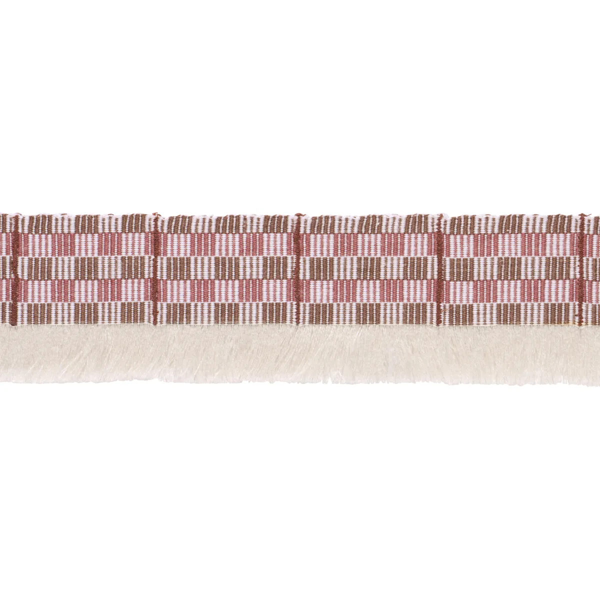 Schumacher Skyline Plaid Fringe trim in Merlot (86862)