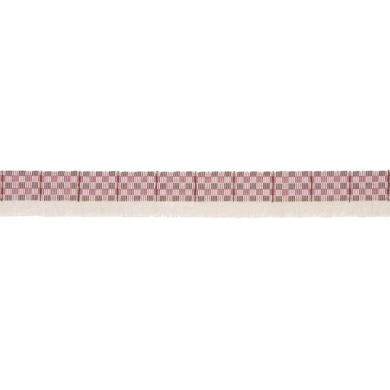 Schumacher Skyline Plaid Fringe trim in Merlot (86862)