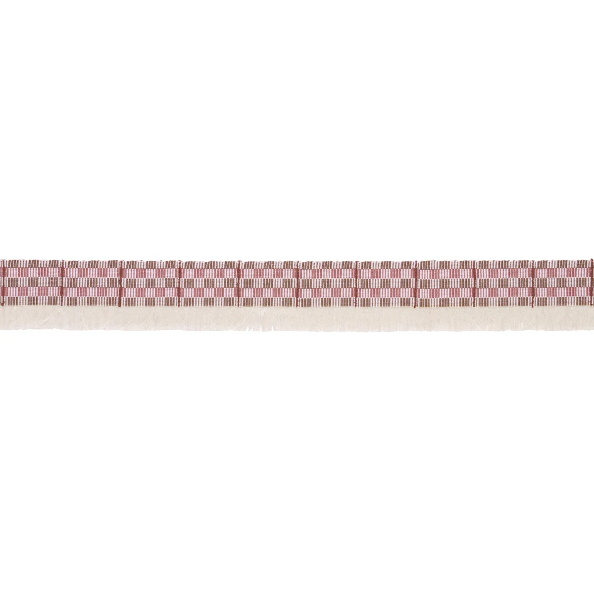 Schumacher Skyline Plaid Fringe trim in Merlot (86862)