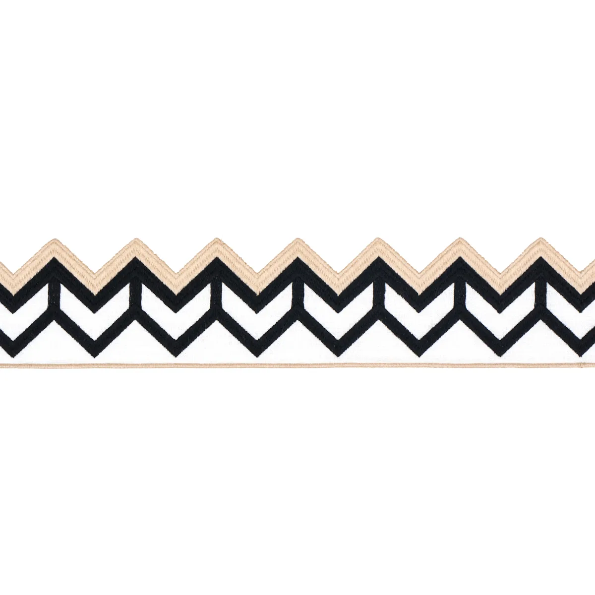 Schumacher Sparren Embroidered Tape trim in Black (83610)