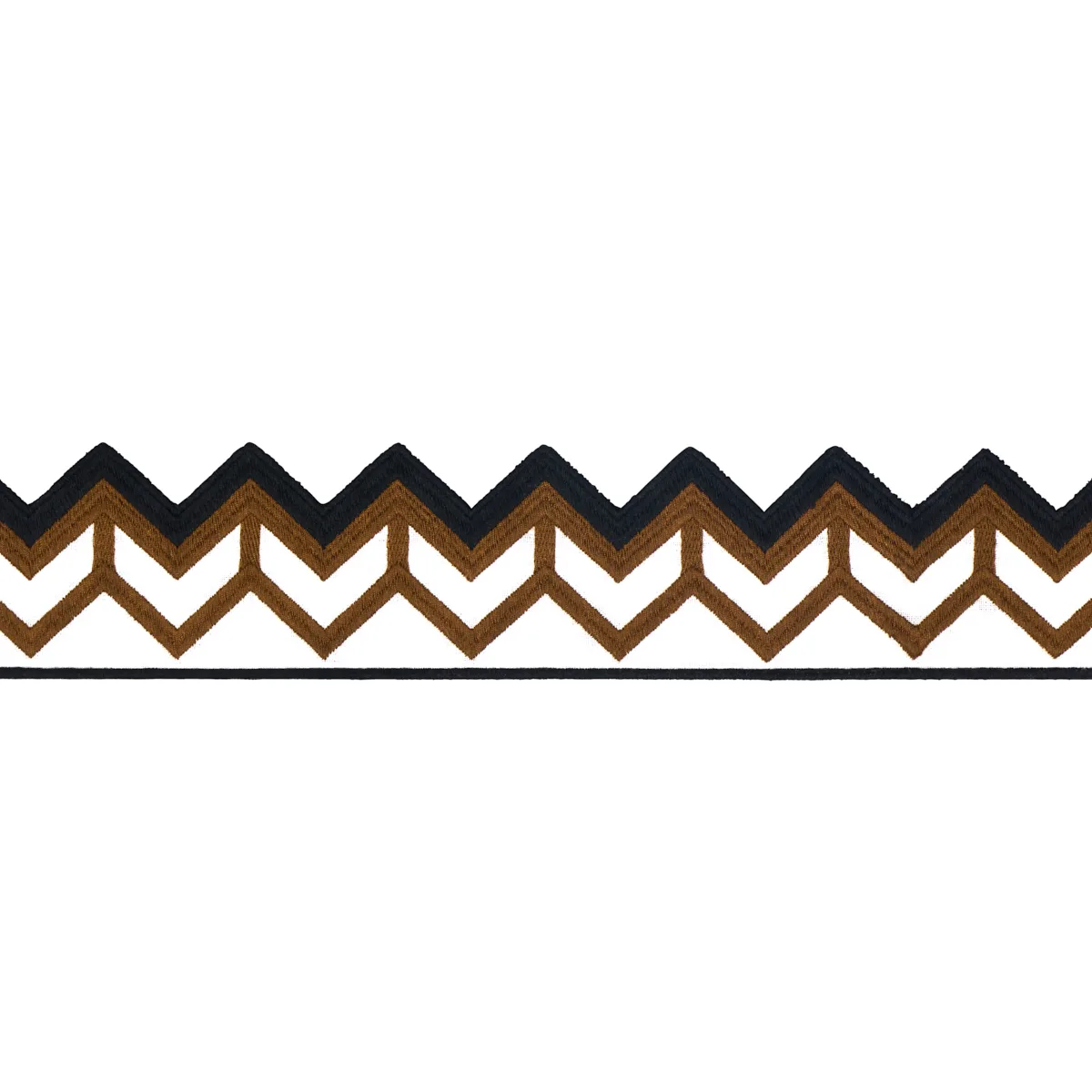 Schumacher Sparren Embroidered Tape trim in Brown (83611)