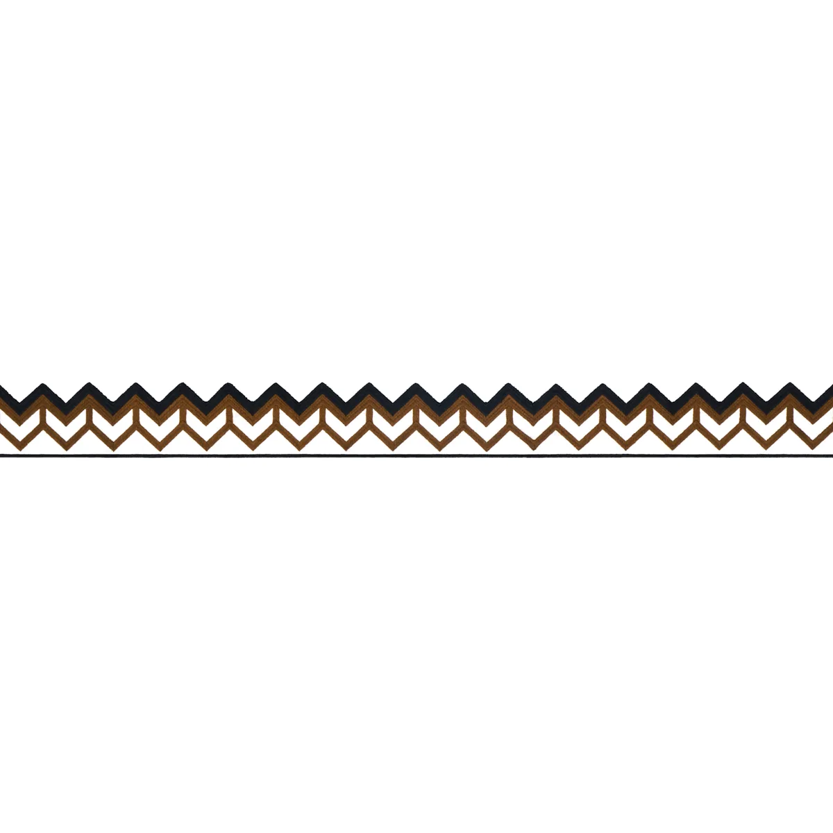 Schumacher Sparren Embroidered Tape trim in Brown (83611)