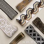 83593 | Squared Away Trellis Tape - Black Schumacher Squared Away Trellis Tape trim in Black (83593)