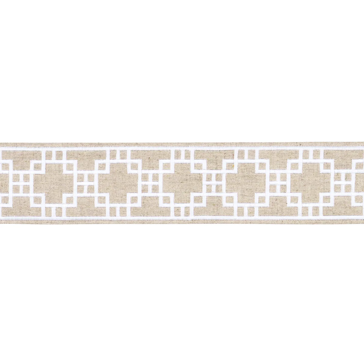 Schumacher Squared Away Trellis Tape trim in Natural (83592)