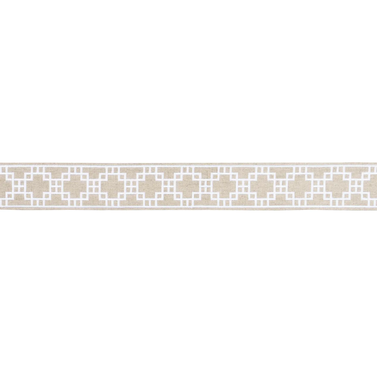Schumacher Squared Away Trellis Tape trim in Natural (83592)