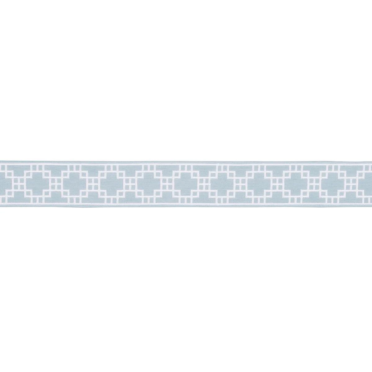 Schumacher Squared Away Trellis Tape trim in Sky (83591)