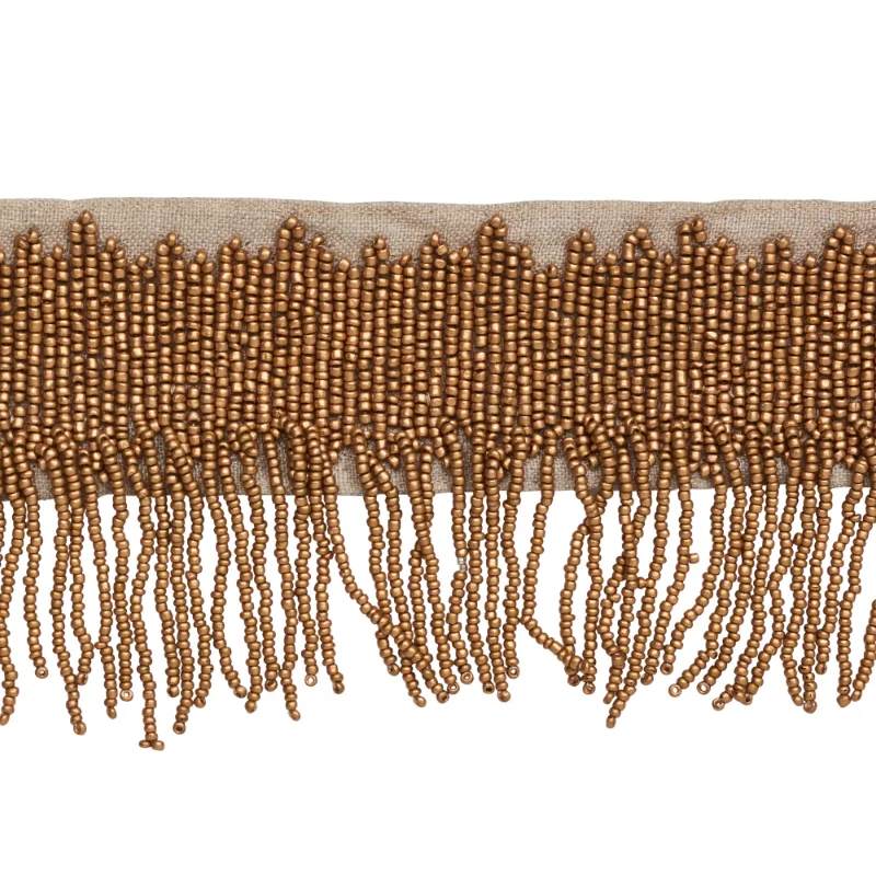 Schumacher Starling Beaded Fringe trim in Gold (77372)