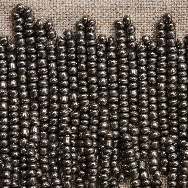 77370 | Starling Beaded Fringe - Pewter Schumacher Starling Beaded Fringe trim in Pewter (77370)