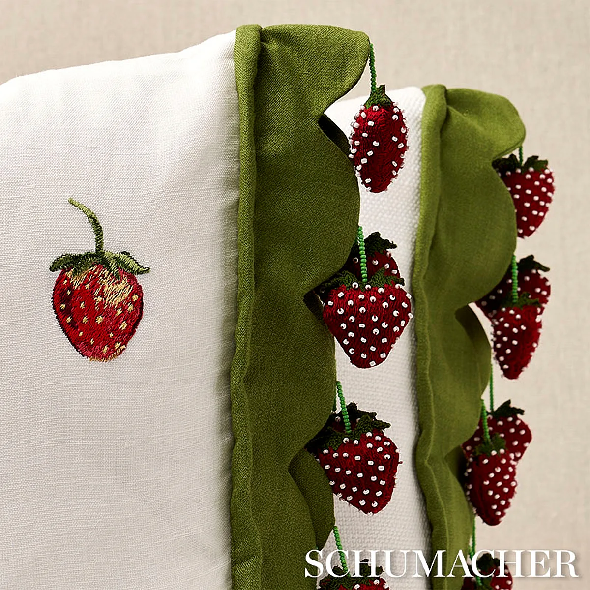 82250 | Strawberry Jam Trim - Green Schumacher Strawberry Jam Trim in Green (82250)