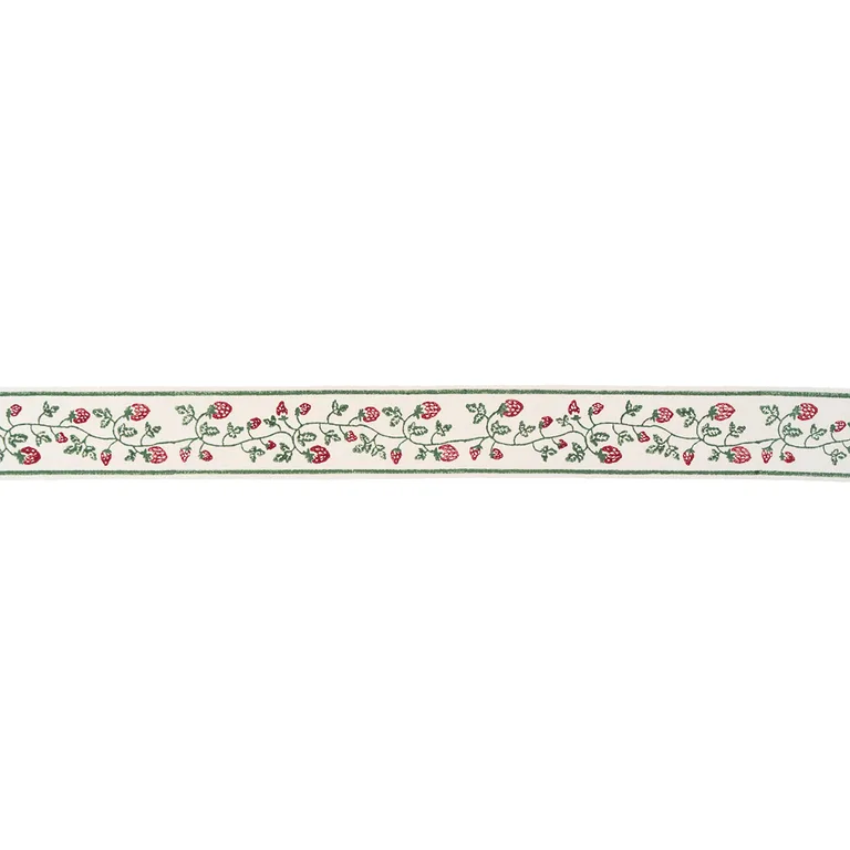 Schumacher Strawberry Trail Hand Block Trim in Dark Green (85460)