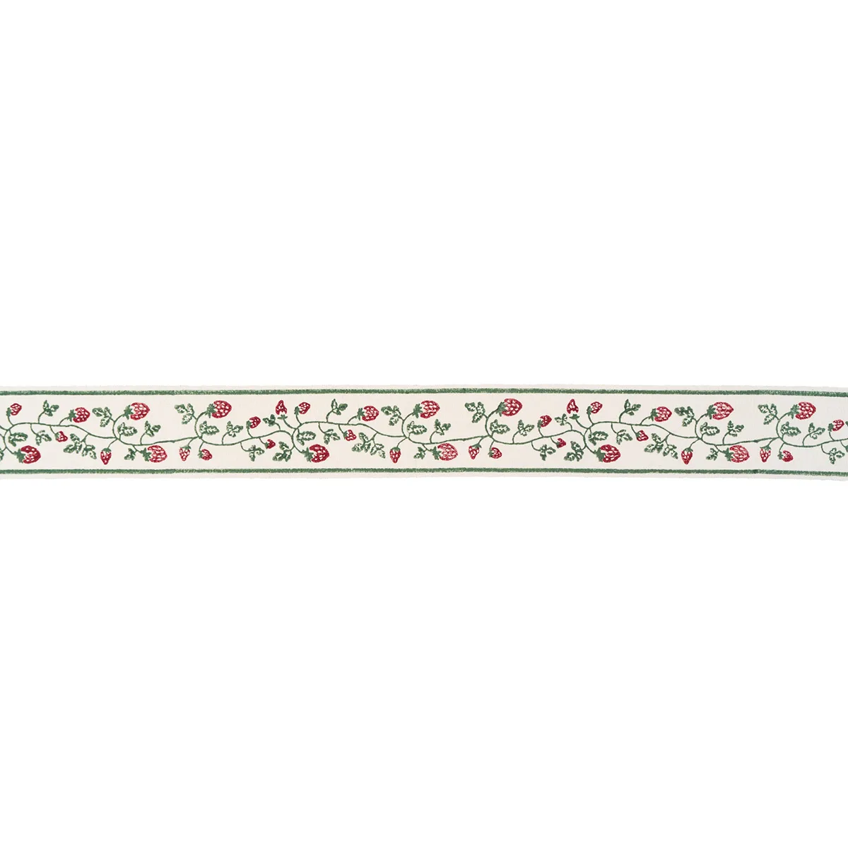 Schumacher Strawberry Trail Hand Block Trim in Dark Green (85460)